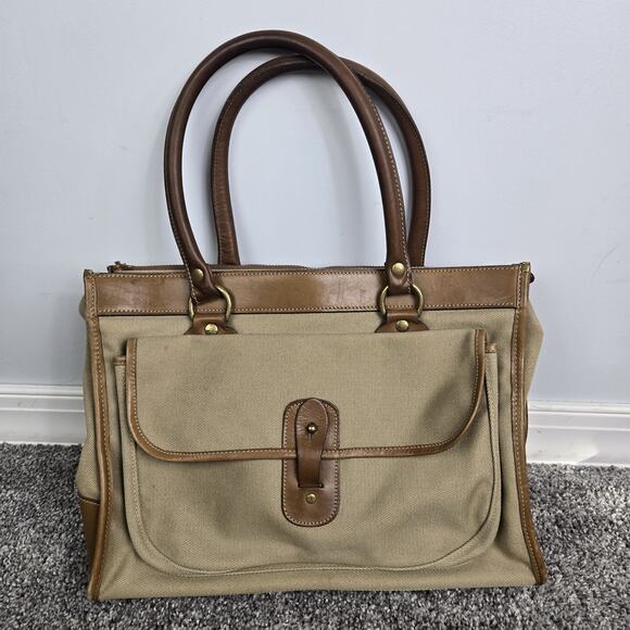 Vintage MARLEY HODGSON Ghurka The Runabout No 9 leather canvas TOTE / HAND BAG - Picture 1 of 16
